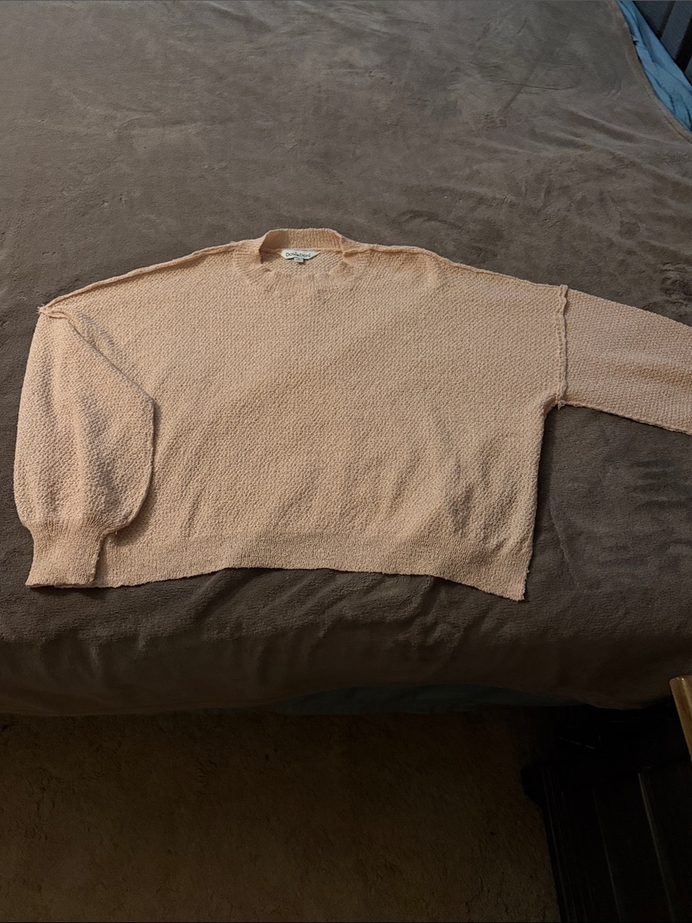 DAVI & DANI Light Peach Crewneck Sweater for Men